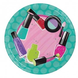 8 Platos Maquillaje Spa 18 cm