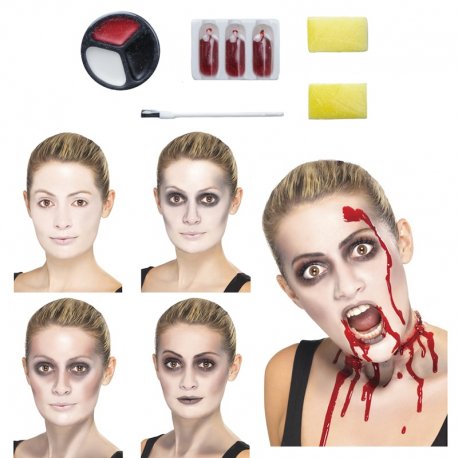 Kit de Pintura Zombie con Brocha y Sangre