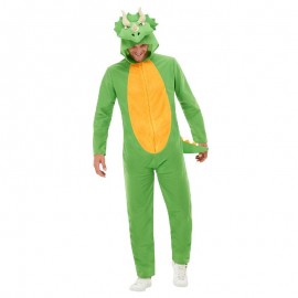 Disfraz de dinosaurio verde