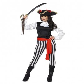Disfraz de la señora pirata con la parte superior negra Disfraz de la señora pirata con la parte superior negra