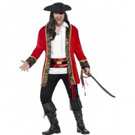 Curvas Capitán Pirate Disfraz Rojo Curvas Capitán Pirate Disfraz Rojo