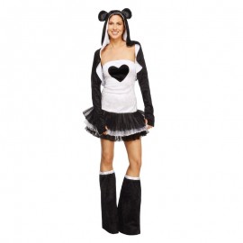 Disfraz de fiebre panda vestido tutu blanco y negro Disfraz de fiebre panda vestido tutu blanco y negro