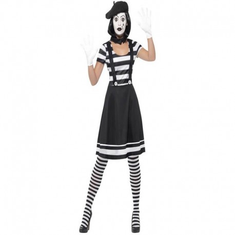Disfraz de artista Lady Mime Negro