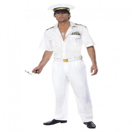 Disfraz de capitán de arma superior blanco