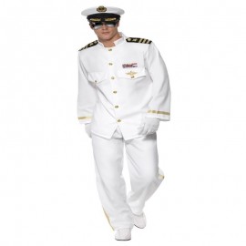Disfraz de capitán de lujo blanco Disfraz de capitán de lujo blanco