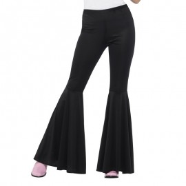 Pantalones acampanados damas negro