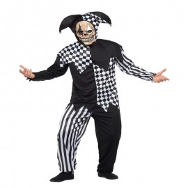 Disfraz de Jester Tribunal Evil Blanco y Negro Disfraz de Jester Tribunal Evil Blanco y Negro