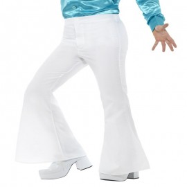 Pantalones acampanados hombre blanco