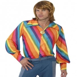 Camisa de color 70s arco iris Camisa de color 70s arco iris