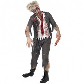 Disfraz de escolar de Horror Horror Zombie Gris
