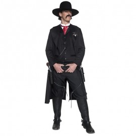 Disfraz de Sheriff occidental de lujo negro