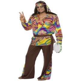 Disfraz de hombre psicodélico Hippie multicolor