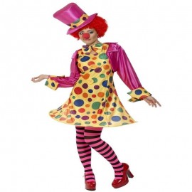 Disfraz de señora payaso multicolor Disfraz de señora payaso multicolor
