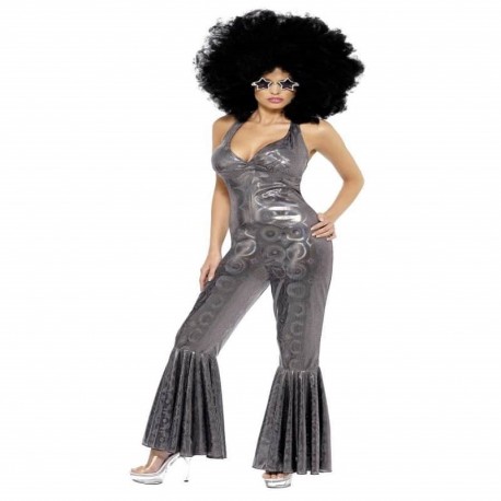 Disfraz de DIVA de disco plata