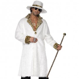Disfraz de chulo piel blanca y leopardo blanco Disfraz de chulo piel blanca y leopardo blanco