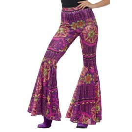 Pantalones acampanados damas rosa