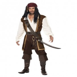 Disfraz de pirata de alta mar marrón