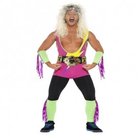 Disfraz de luchador retro multicolor Disfraz de luchador retro multicolor