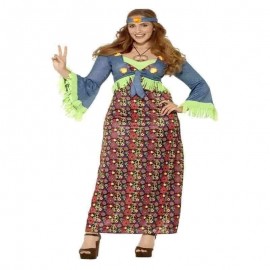 Curvas Hippie Lady Disfraz Multicolor