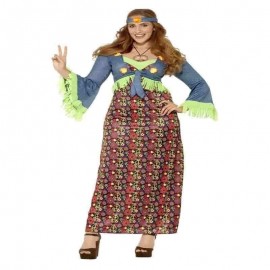 Curvas Hippie Lady Disfraz Multicolor Curvas Hippie Lady Disfraz Multicolor