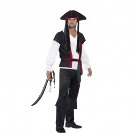 Aye Aye Pirate Capitán Disfraz Negro Aye Aye Pirate Capitán Disfraz Negro