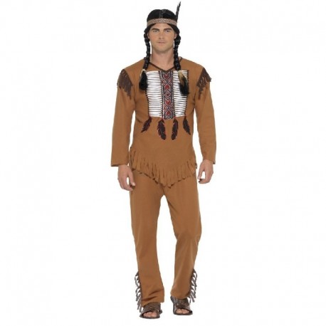 Disfraz de guerrero inspirado en americanos marrón