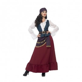 Disfraz de belleza de lujo pirata buccaneer púrpura