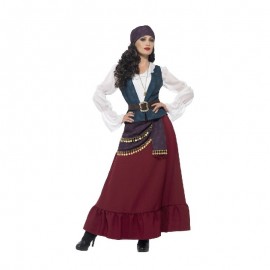 Disfraz de belleza de lujo pirata buccaneer púrpura Disfraz de belleza de lujo pirata buccaneer púrpura