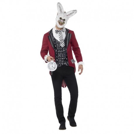 Disfraz de conejo blanco de lujo rojo
