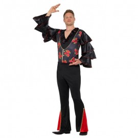 Disfraz de hombre flamenco negro y rojo