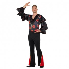 Disfraz de hombre flamenco negro y rojo Disfraz de hombre flamenco negro y rojo