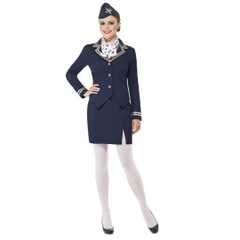 Disfraz de Airways Atendent Azul Disfraz de Airways Atendent Azul