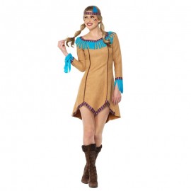 Disfraz de la dama inspirada en América del Nativo Blue & Brow Disfraz de la dama inspirada en América del Nativo Blue & Brow