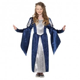 Disfraz de la niña medieval azul Disfraz de la niña medieval azul