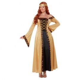 Disfraz de condesa medieval de lujo oro Disfraz de condesa medieval de lujo oro