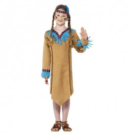 Disfraz de niña inspirada nativa americana marrón
