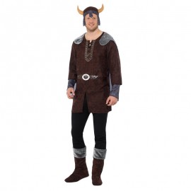 Disfraz de hombre vikingo marrón Disfraz de hombre vikingo marrón