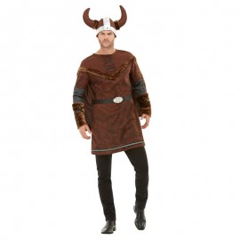 Disfraz de bárbaco de lujo vikingo marrón Disfraz de bárbaco de lujo vikingo marrón