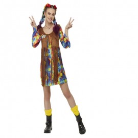Vestido hippy Smiley multicolor