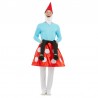 Disfraz de toadstool de gnomo azul y rojo