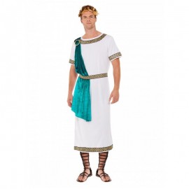 Disfraz de toga del emperador del imperio romano de Deluxe blanco Disfraz de toga del emperador del imperio romano de Deluxe blanco