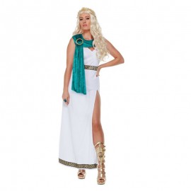 Disfraz de Toga de la Reina del Imperio Romano Deluxe Blanco Disfraz de Toga de la Reina del Imperio Romano Deluxe Blanco