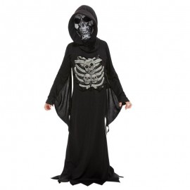 Disfraz de segador esqueleto negro