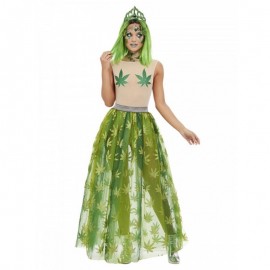 Disfraz de reina cannabis verde Disfraz de reina cannabis verde