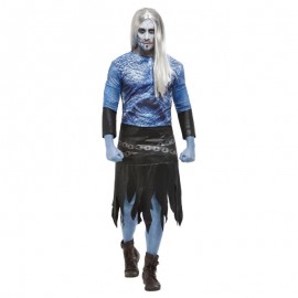 Disfraz de zombie del guerrero de invierno azul