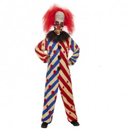 Disfraz de payaso espeluznante rojo y azul Disfraz de payaso espeluznante rojo y azul