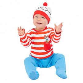 Donde esta Wally Disfraz de bebé rojo y blanco Donde esta Wally Disfraz de bebé rojo y blanco