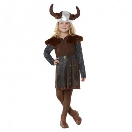 Disfraz de princesa vikingo marrón Disfraz de princesa vikingo marrón