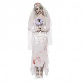Hasta que la muerte nos parezca el disfraz de novia zombie blanco