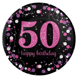 8 Platos 50 Años Elegant Pink 18 cm